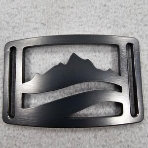 Grip6 Belt Buckle Mountains Over River Steel 3" Length 1.75" Width Used Nature
